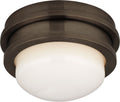 Launceton 5" Solitaire Flush Mount | Bronze | White Glass