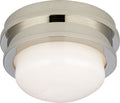 Launceton 5" Solitaire Flush Mount | Polished Nickel | White Glass