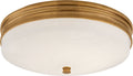 Launceton Small Flush Mount | Antique-Burnished Brass | White Glass