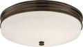 Launceton Small Flush Mount | Bronze | White Glass