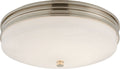 Launceton Small Flush Mount | Polished Nickel | White Glass