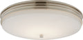 Launceton Medium Flush Mount | Polished Nickel | White Glass