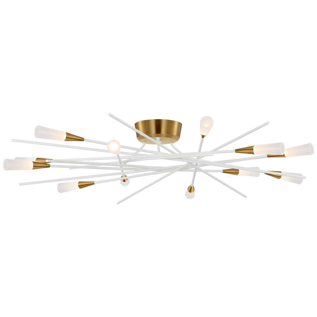Stellar 40" Radial Semi-Flush Mount | Matte White