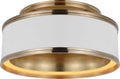 Connery 14" Flush Mount | Matte White and Antique-Burnished Brass
