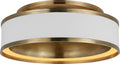 Connery 18" Flush Mount | Matte White and Antique-Burnished Brass