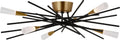 Stellar Flush Mount | Matte Black and Antique Brass | Frosted Acrylic