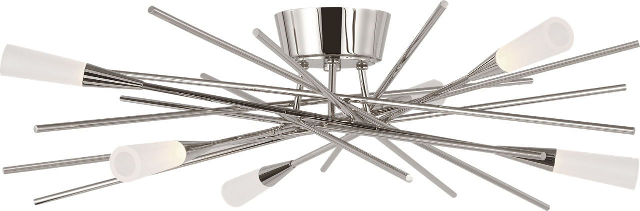 Stellar Flush Mount | Polished Nickel | Frosted Acrylic