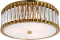 Kean 14" Flush Mount | Hand-Rubbed Antique Brass | Clear Glass Rods and Frosted Glass Diffuser
