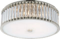 Kean 18" Flush Mount | Polished Nickel | Clear Glass Rods and Frosted Glass Diffuser