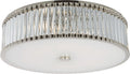 Kean 24" Flush Mount | Polished Nickel | Clear Glass Rods and Frosted Glass Diffuser