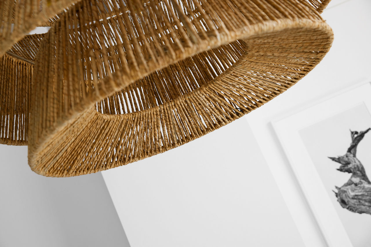 Antigua XL Drum Chandelier | Antique-Burnished Brass and Natural Abaca