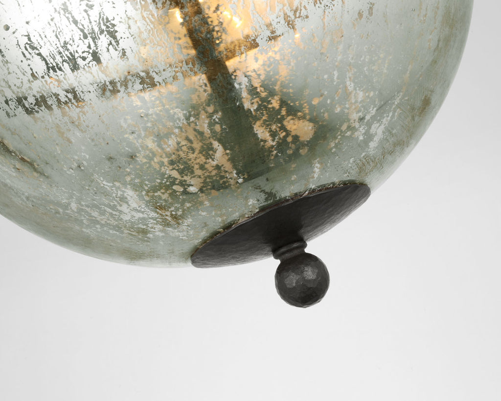 Bayridge Large Pendant | Aged Iron | Antique Mercury Glass