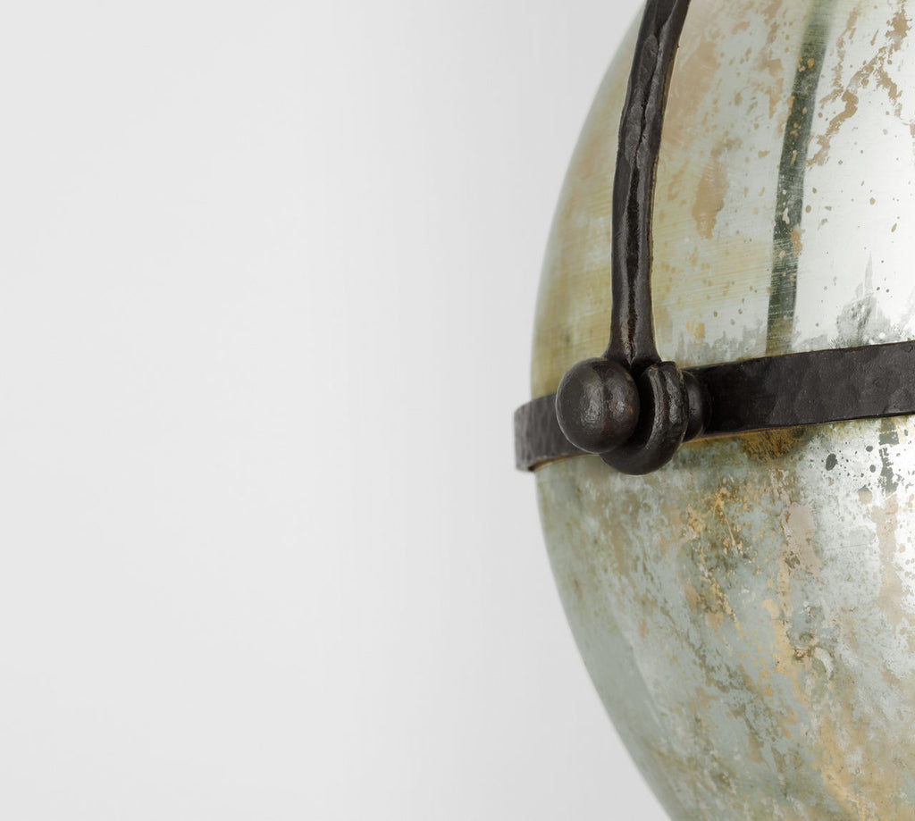 Bayridge Large Pendant | Aged Iron | Antique Mercury Glass