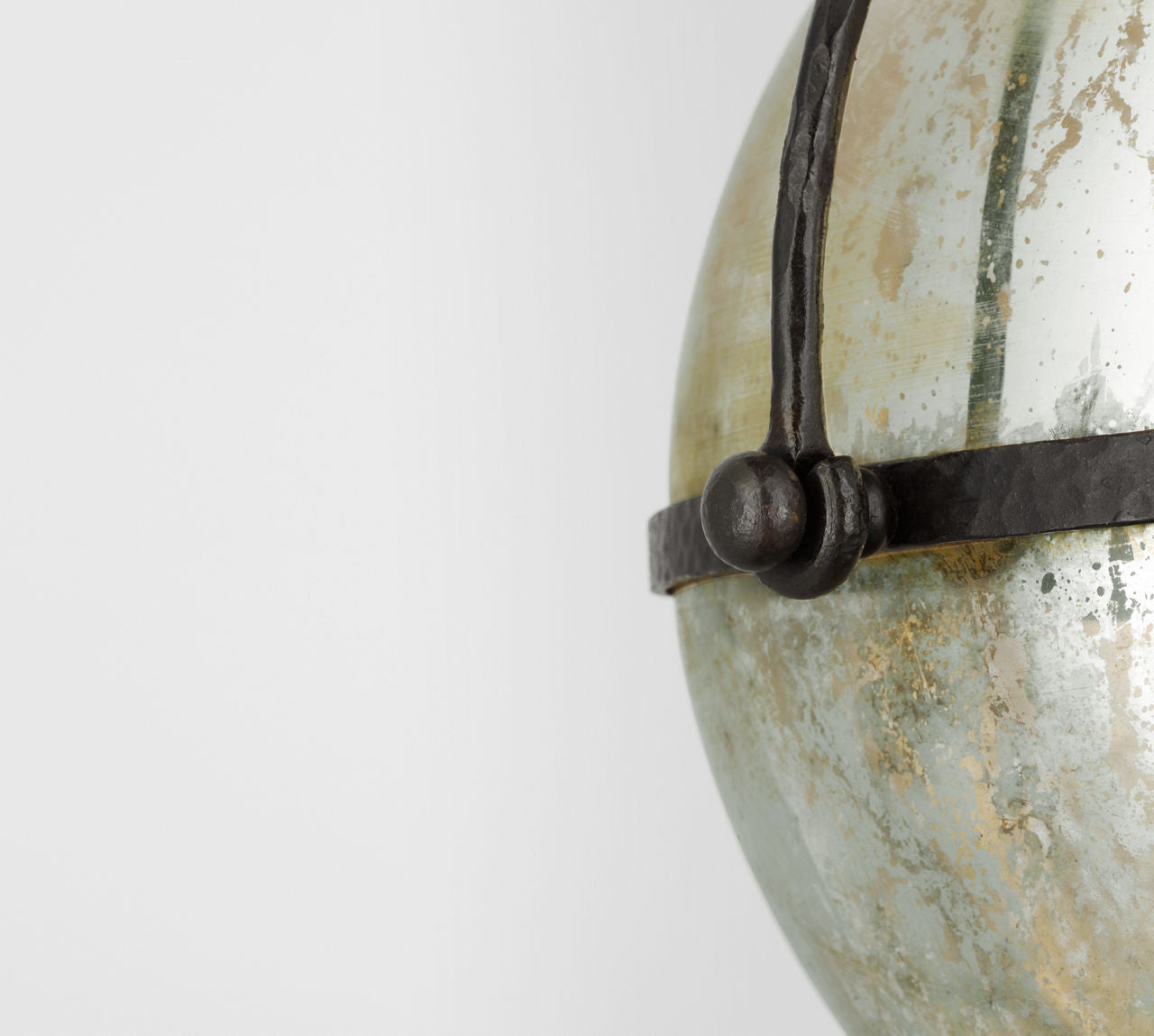 Bayridge Large Pendant | Aged Iron | Antique Mercury Glass