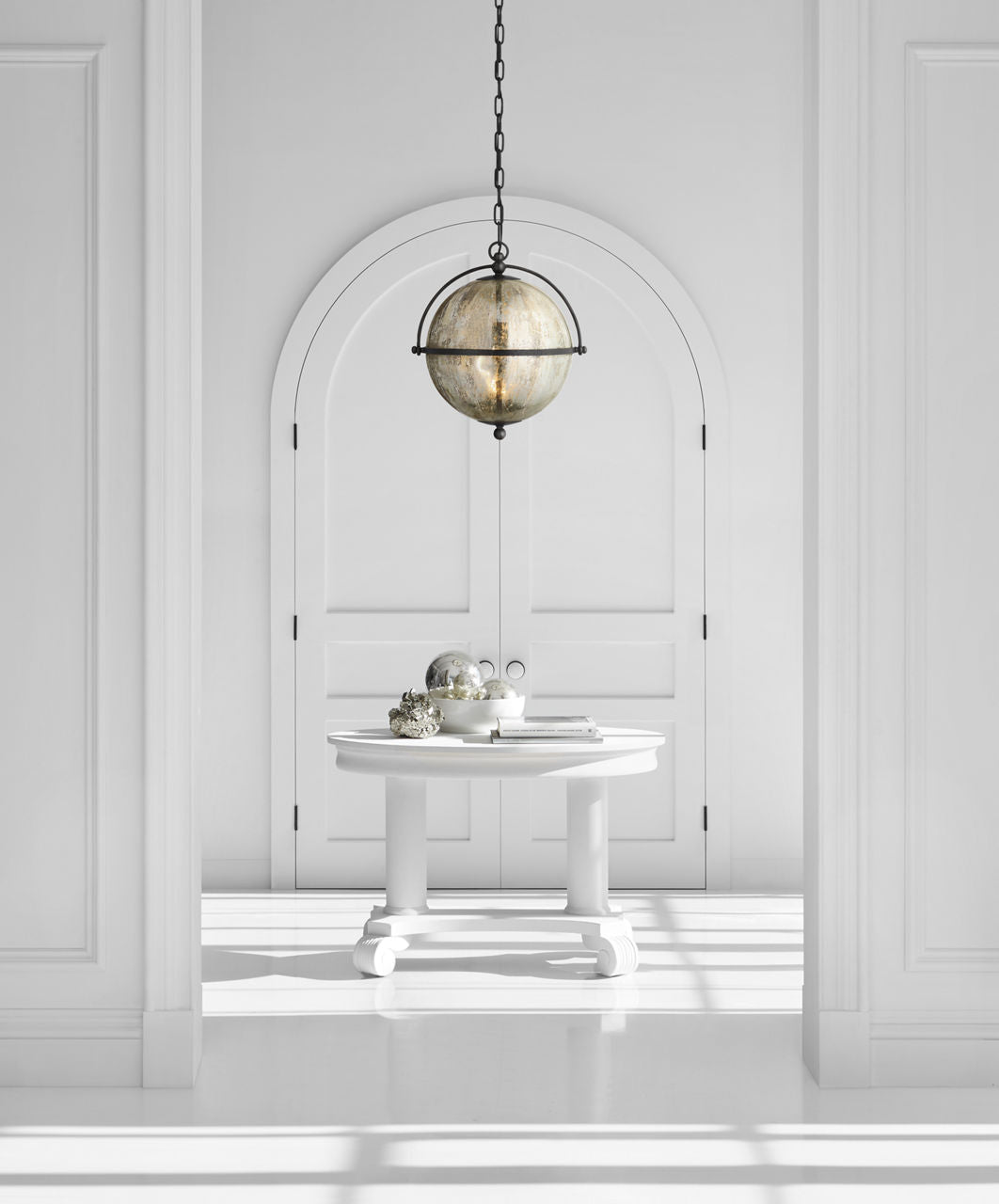 Bayridge Large Pendant | Aged Iron | Antique Mercury Glass