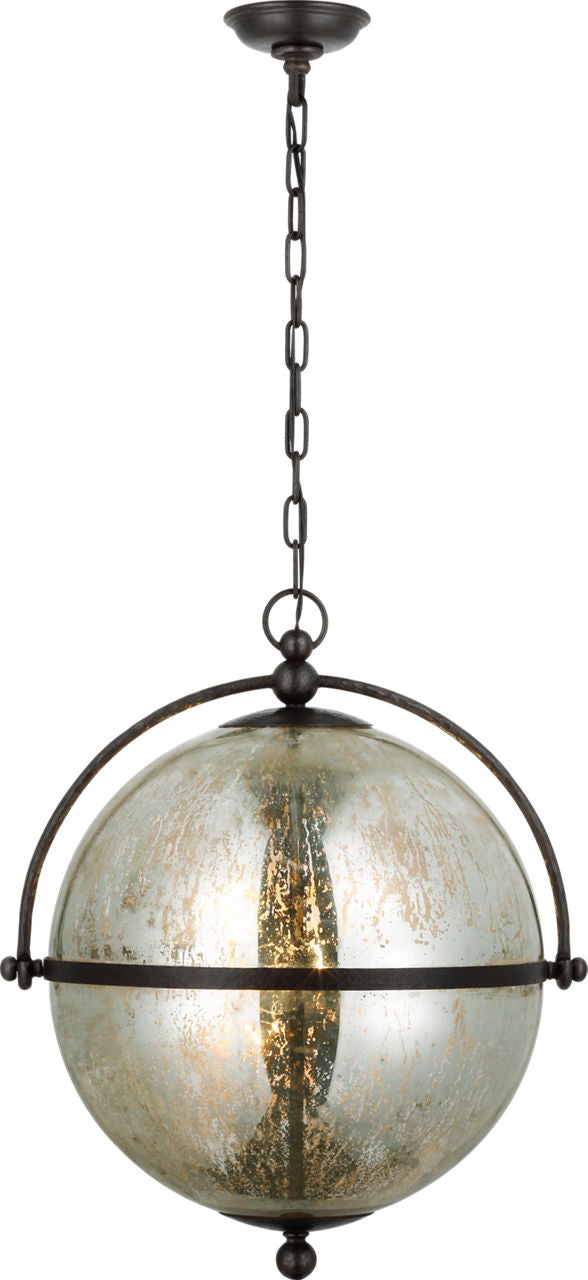 Bayridge XL Pendant | Aged Iron | Antique Mercury Glass