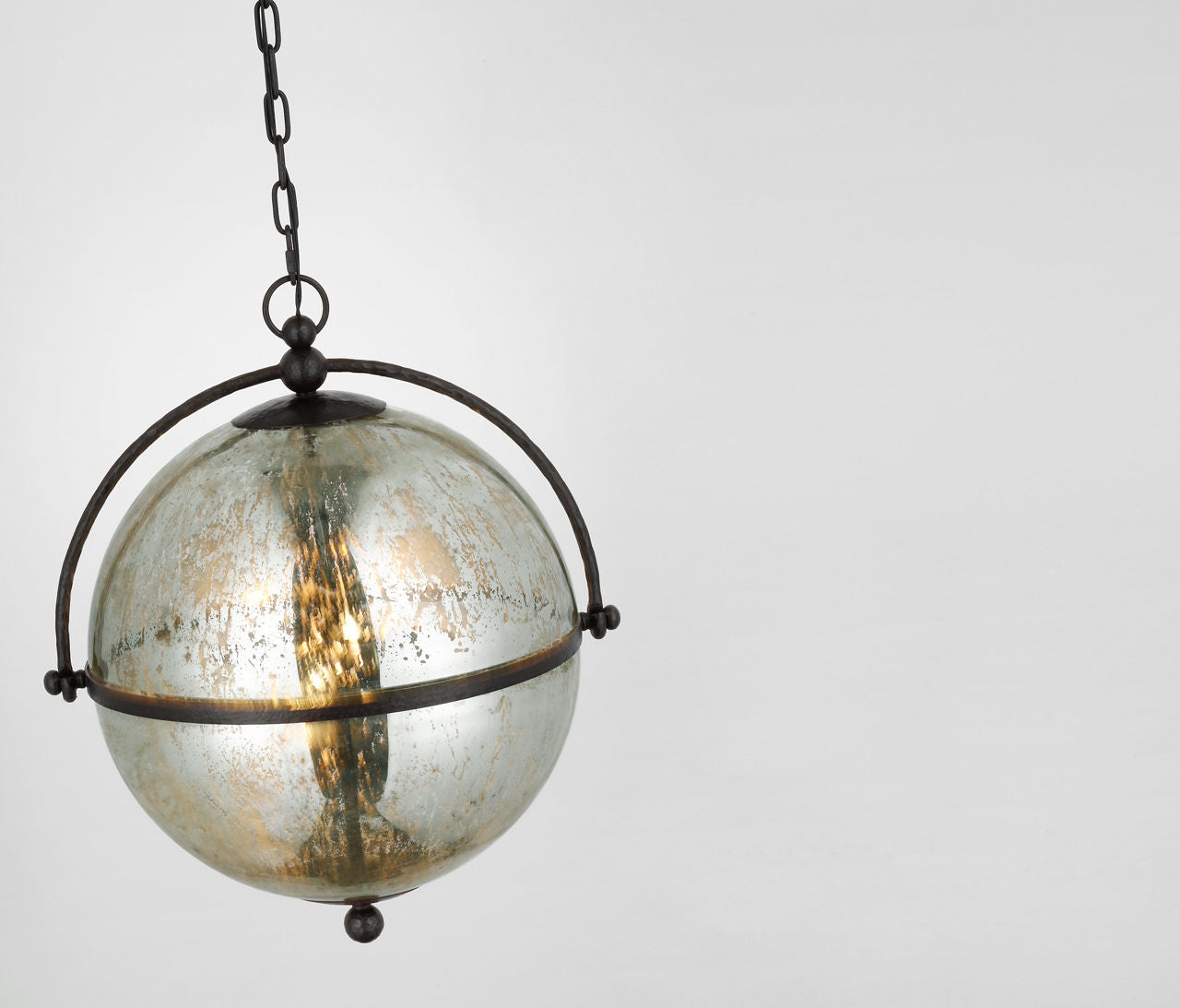 Bayridge XL Pendant | Aged Iron | Antique Mercury Glass