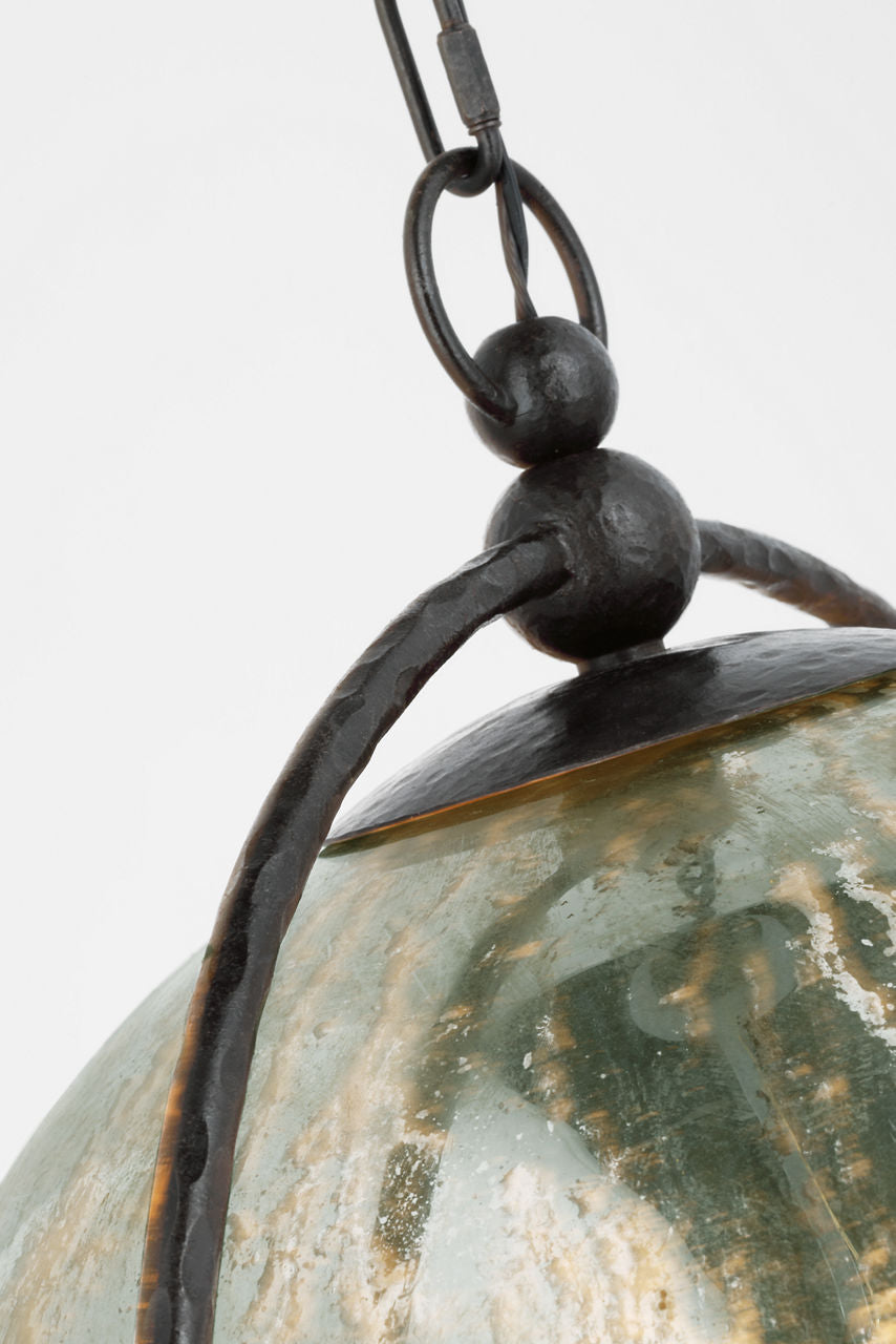 Bayridge XL Pendant | Aged Iron | Antique Mercury Glass