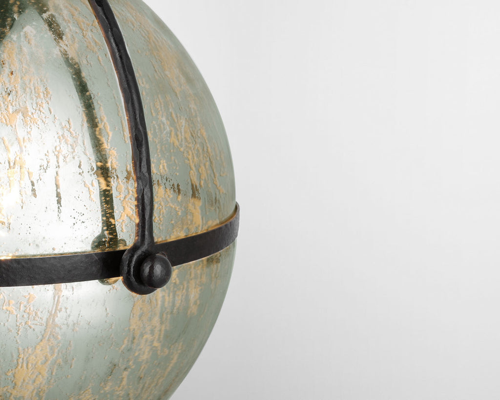 Bayridge XL Pendant | Aged Iron | Antique Mercury Glass