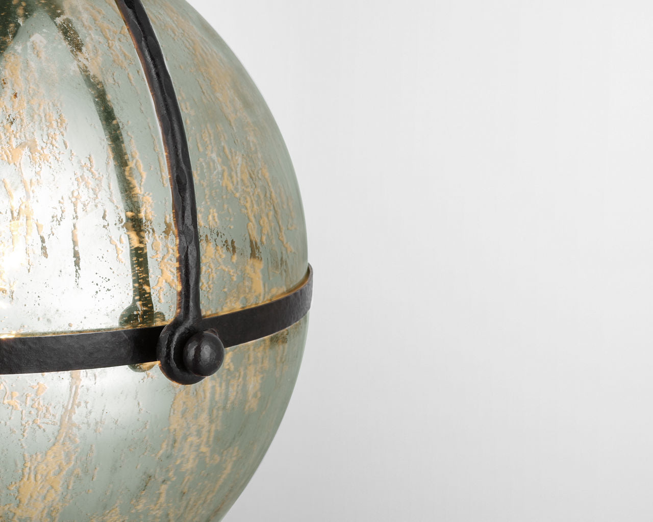 Bayridge XL Pendant | Aged Iron | Antique Mercury Glass