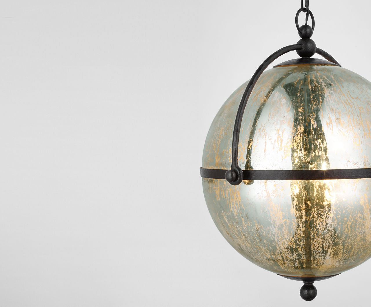 Bayridge XL Pendant | Aged Iron | Antique Mercury Glass