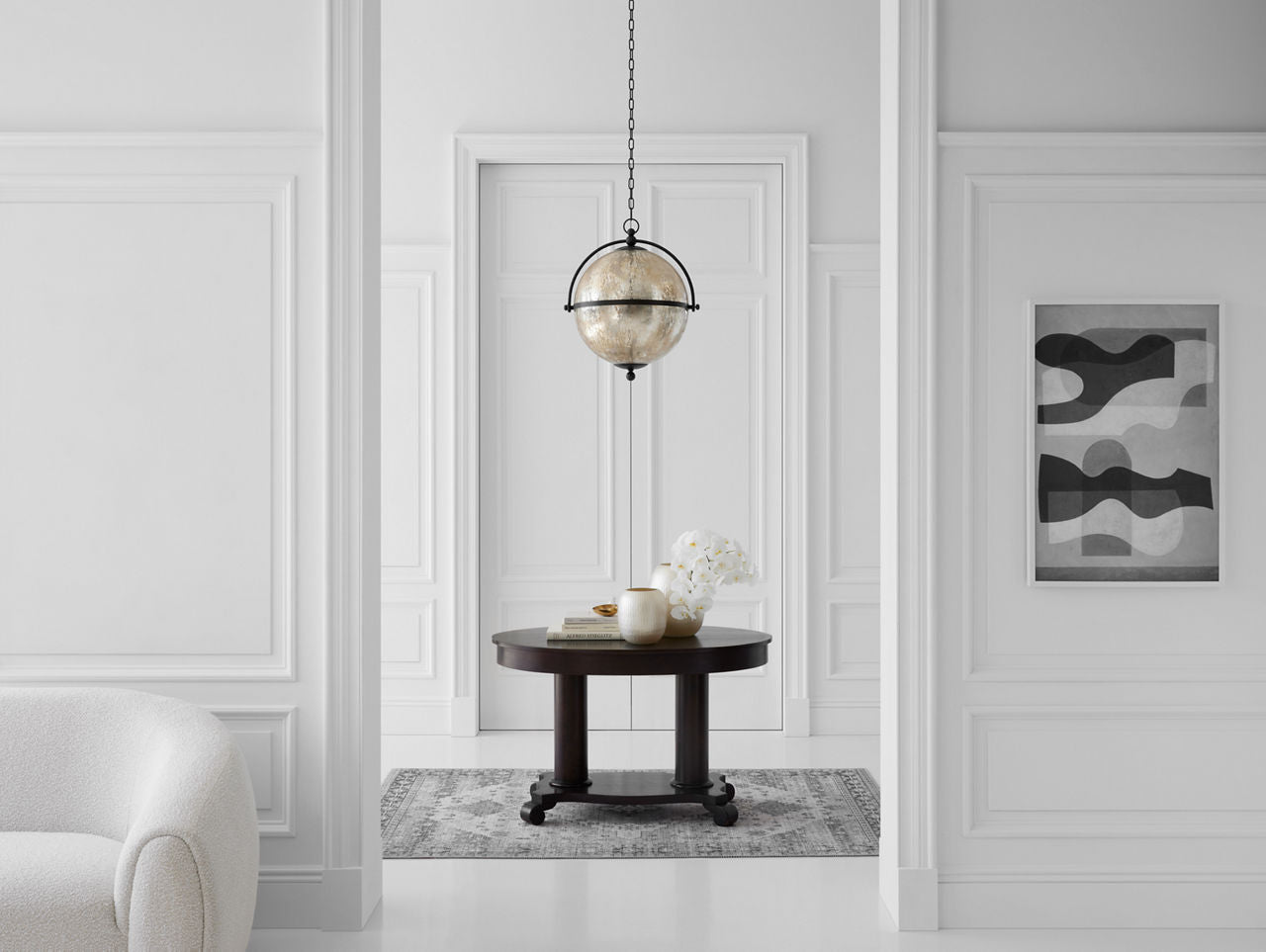 Bayridge XL Pendant | Aged Iron | Antique Mercury Glass