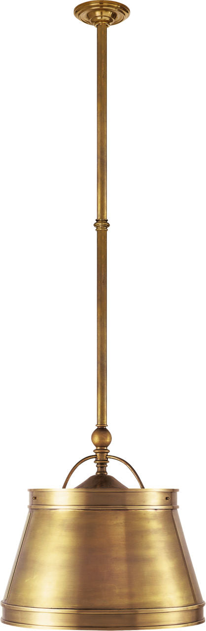 Sloane Single Shop Light | Antique-Burnished Brass | Antique-Burnished Brass Shade