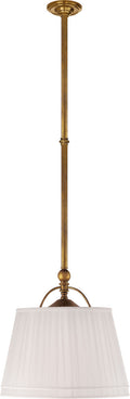 Sloane Single Shop Light | Antique-Burnished Brass | Linen Shade