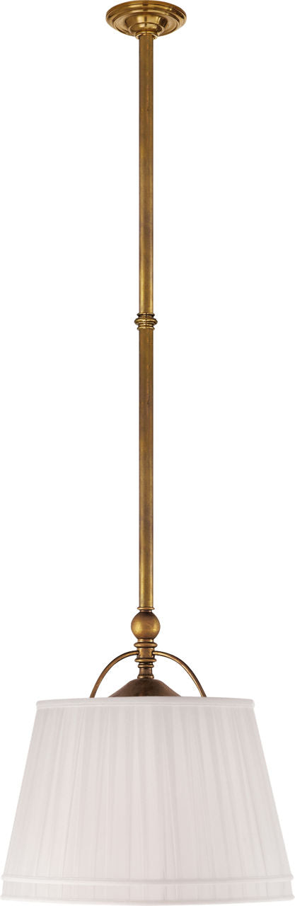 Sloane Single Shop Light | Antique-Burnished Brass | Linen Shade