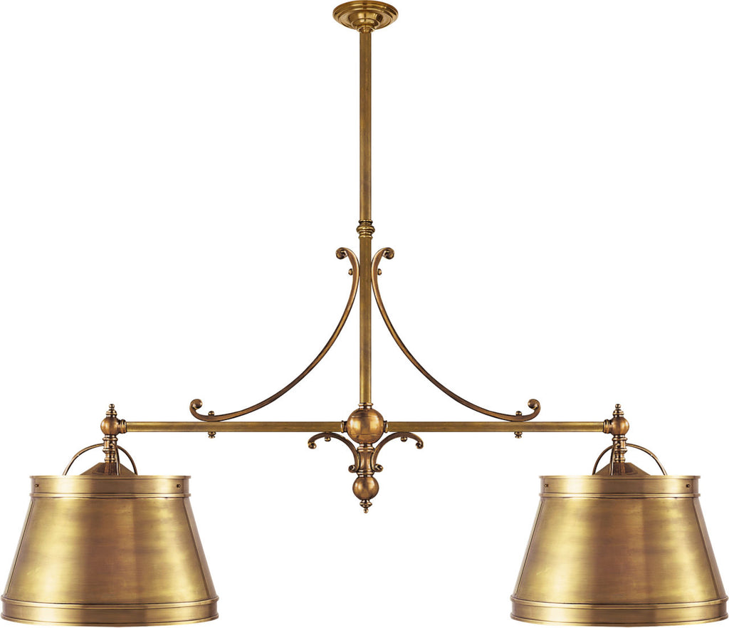 Sloane Double Shop Pendant | Antique-Burnished Brass | Antique-Burnished Brass Shades
