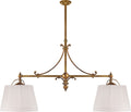 Sloane Double Shop Pendant | Antique-Burnished Brass | Linen Shades