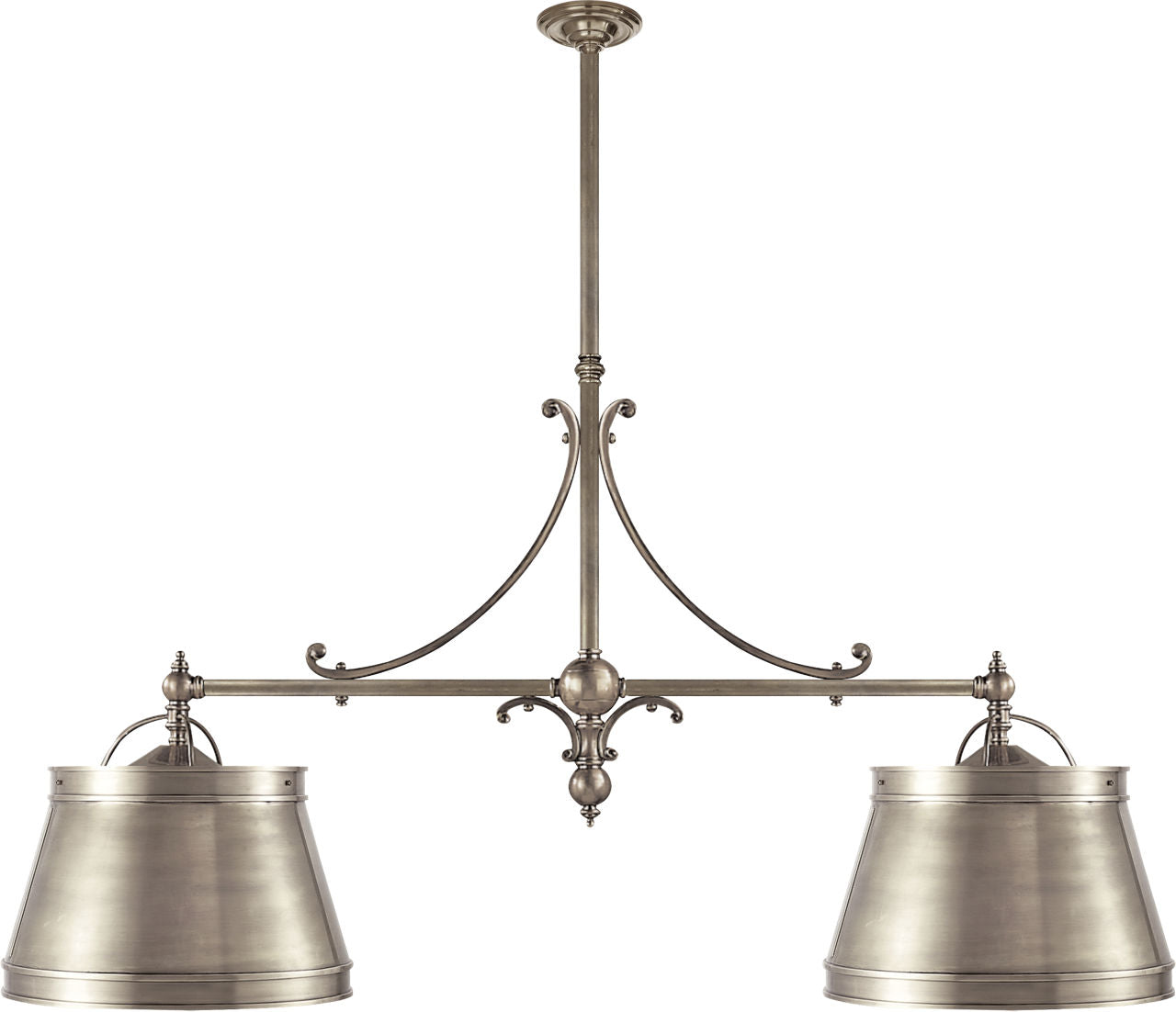 Sloane Double Shop Pendant | Antique Nickel | Antique Nickel Shades