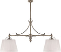 Sloane Double Shop Pendant | Antique Nickel | Linen Shades