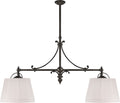 Sloane Double Shop Pendant | Bronze | Linen Shades