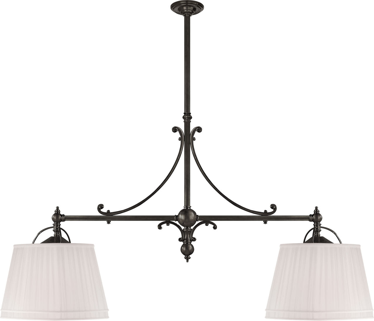 Sloane Double Shop Pendant | Bronze | Linen Shades