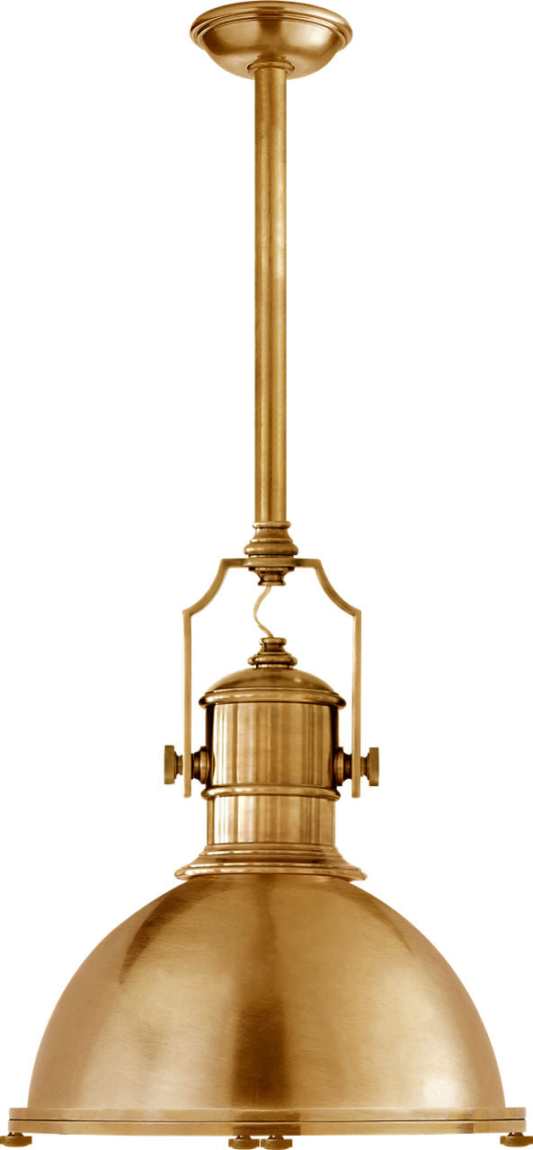 Country Industrial Large Pendant | Antique-Burnished Brass | Antique-Burnished Brass Shade