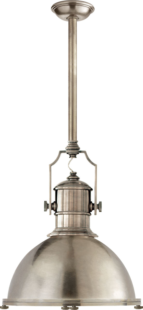 Country Industrial Large Pendant | Antique Nickel | Antique Nickel Shade
