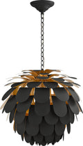 Cynara Large Chandelier | Matte Black and Gild