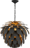Cynara Grande Chandelier | Matte Black and Gild
