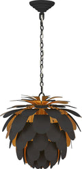 Cynara Small Chandelier | Matte Black and Gild