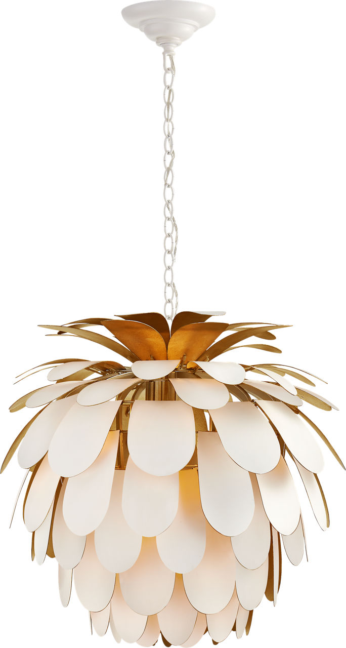 Cynara Medium Chandelier | White and Gild