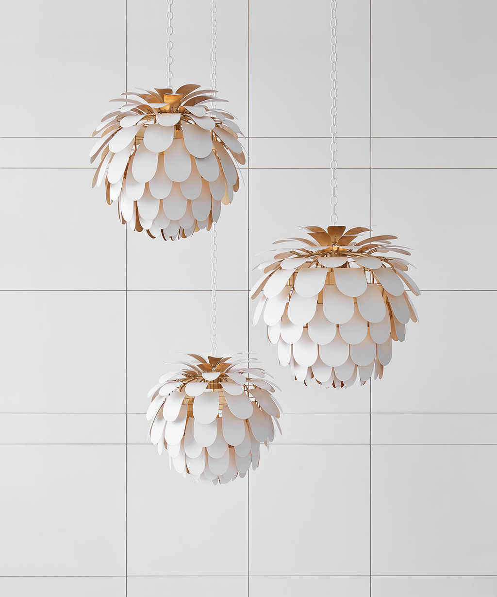 Cynara Medium Chandelier | White and Gild