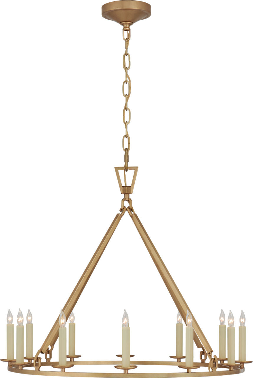 Darlana Medium Single Ring Chandelier | Antique-Burnished Brass