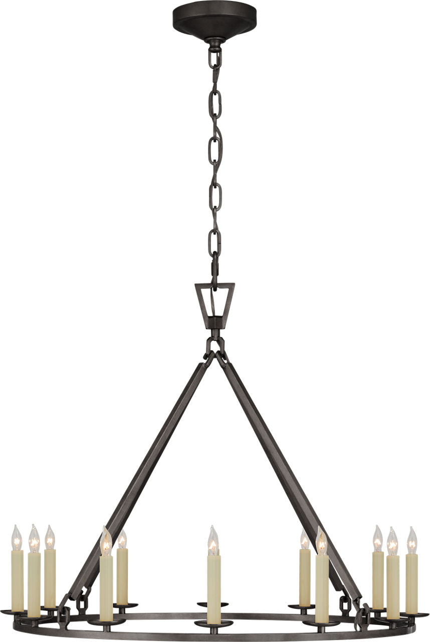 Darlana Medium Single Ring Chandelier | Aged Iron