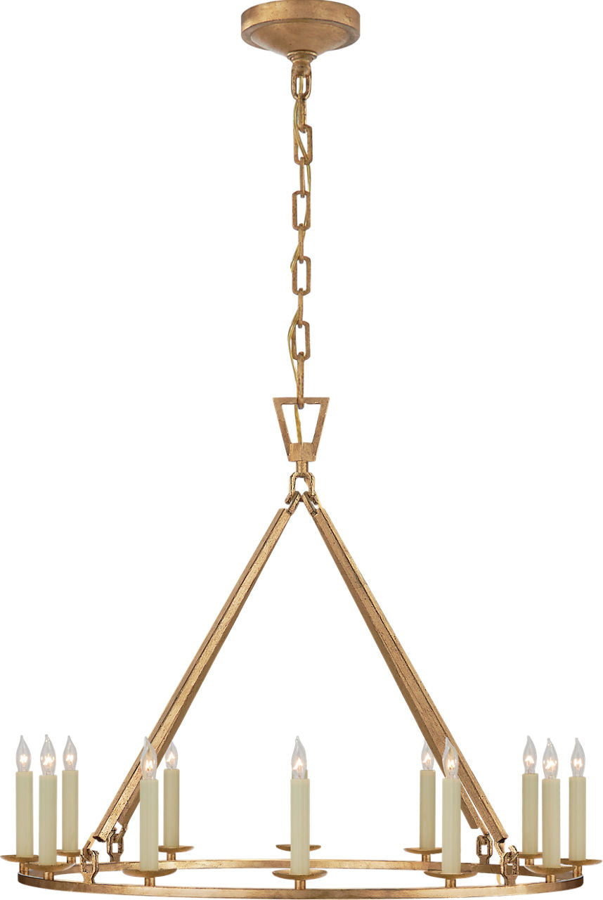Darlana Medium Single Ring Chandelier | Gilded Iron