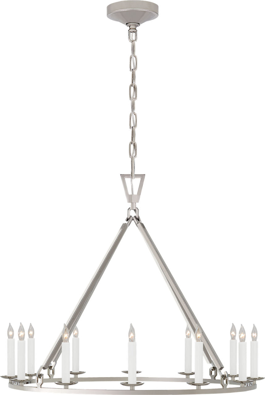 Darlana Medium Single Ring Chandelier | Polished Nickel