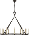 Darlana Extra Large Single Ring Chandelier | Aged Iron