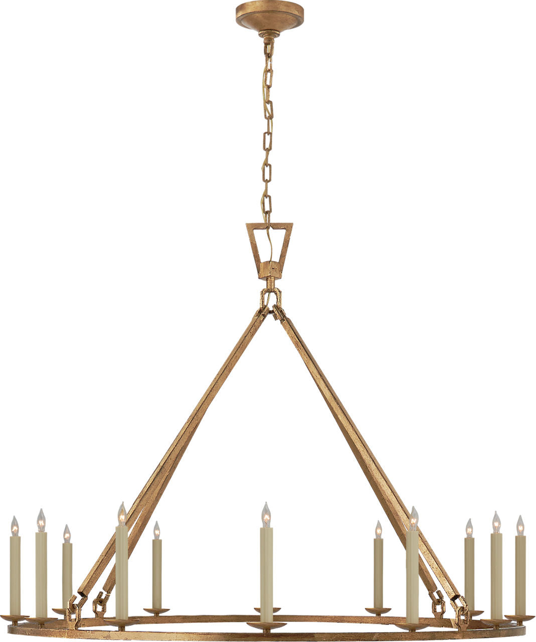 Darlana Extra Large Single Ring Chandelier | Gilded Iron
