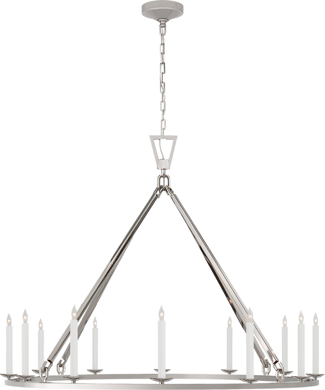 Darlana Extra Large Single Ring Chandelier | Polished Nickel