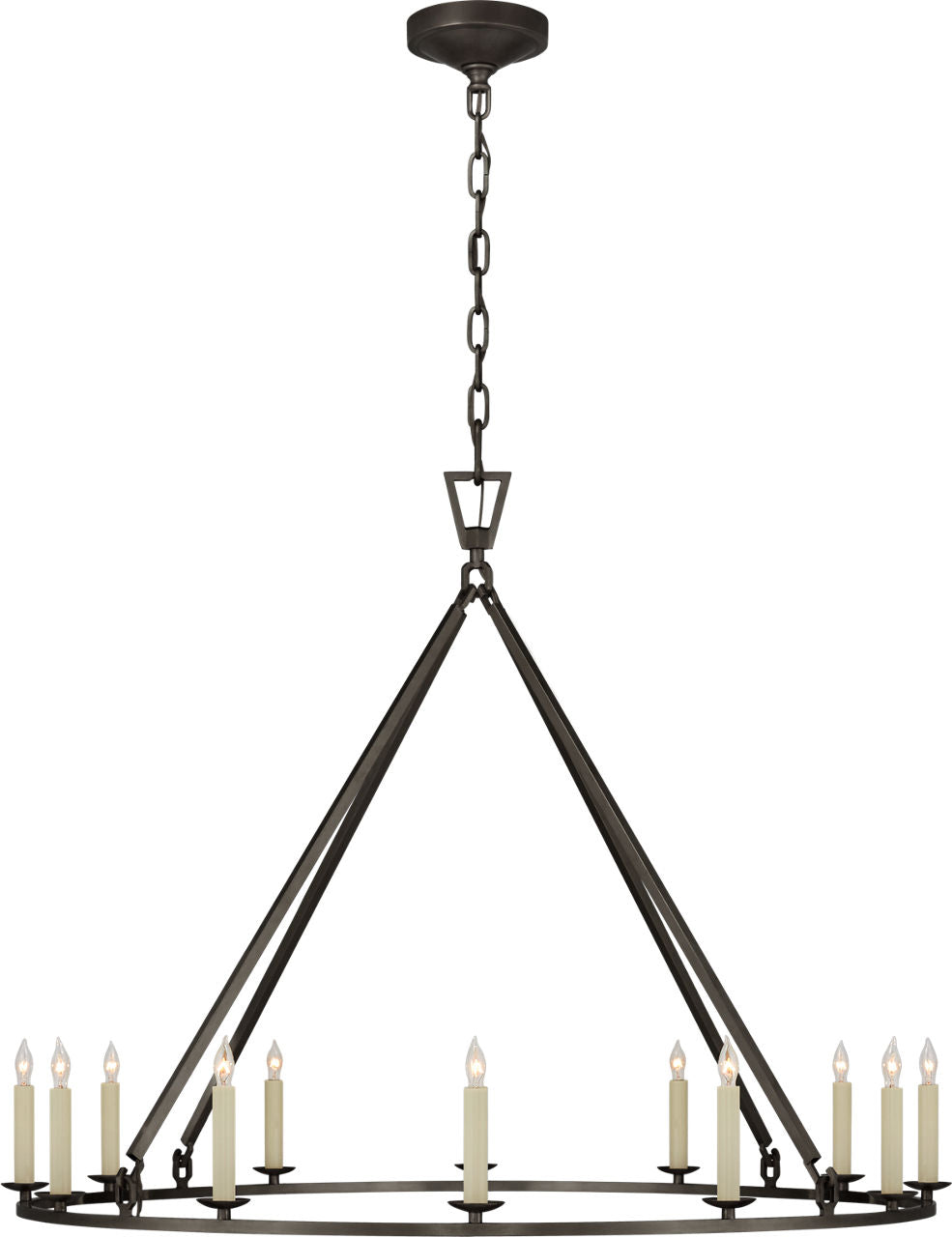 Darlana Large Single Ring Chandelier | Aged Iron